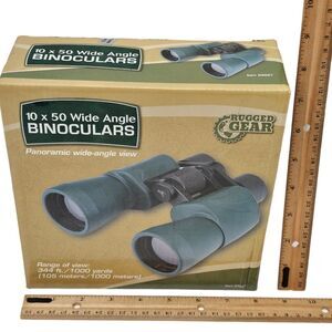Gordon 10x50 Binoculars 6.5" L x 7.5" W - Panoramic Wide Angle View + Travel Bag